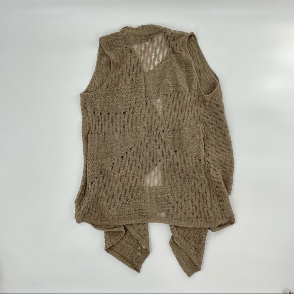 EILEEN FISHER Delicate Baby Alpaca Draped Vest in Brown - Picture 8 of 9